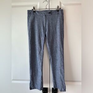 Amina Rubinacci Women’s Linen Cropped Divino Trousers Blue (Size 42IT/6US)